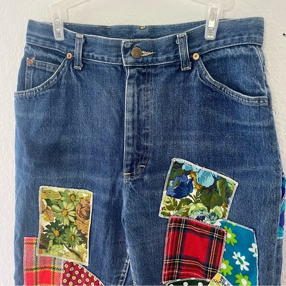 Lee Vintage Patchwork High Rise Crop Jeans - Picture 2 of 16
